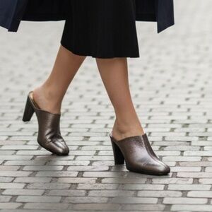 Unisa Metallic Brown Leather Mules